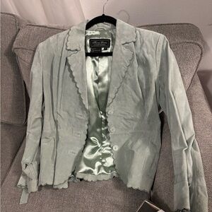 NWT Scalloped Terry Lewis Edge Mint Green Jacket